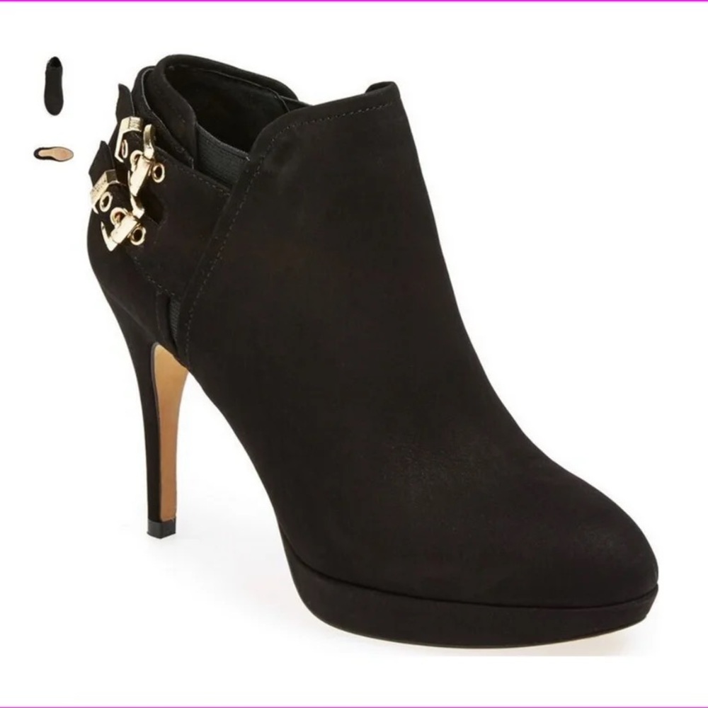 Vince Camuto Elegant Black Suede Ankle Boots 6.5